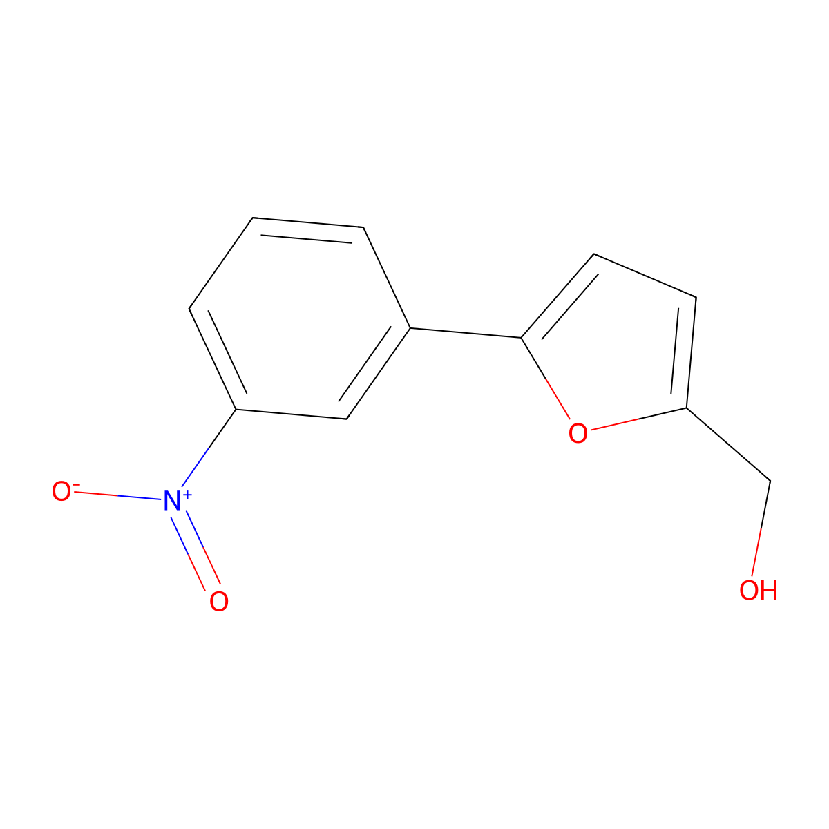 5-(3-Nitrophenyl)-2-furanmethanol molecular structure, CAS 40105-91-7