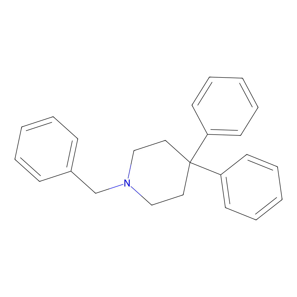 Piperidine, 1-benzyl-4,4-diphenyl-, hydrochloride molecular structure, CAS 40105-95-1
