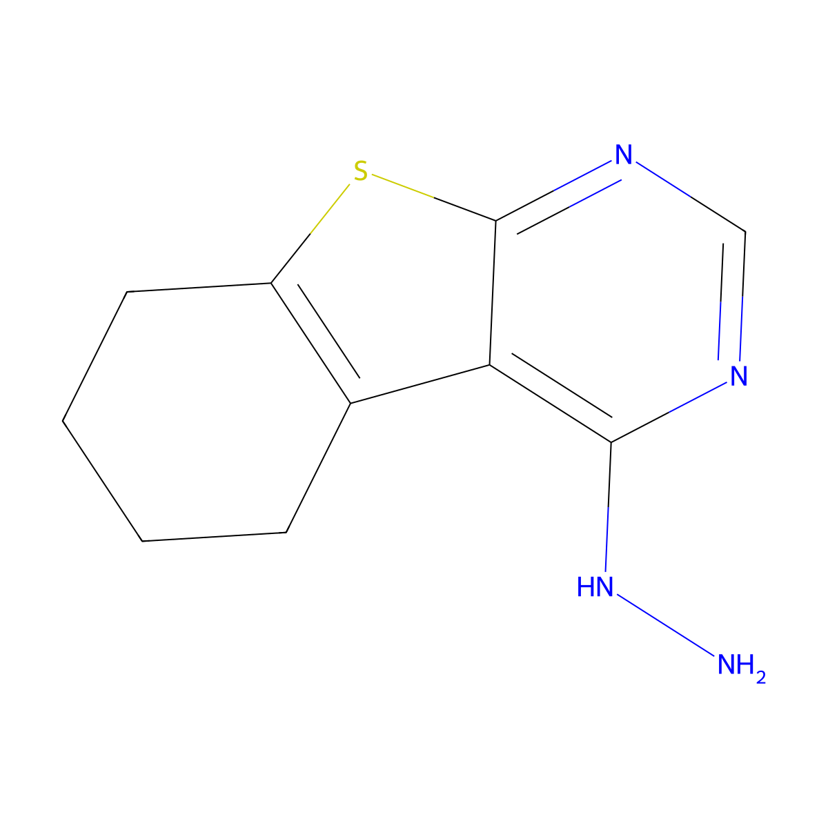 4-Hydrazino-5,6,7,8-tetrahydro[1]benzothieno[2,3-d]pyrimidine molecular structure, CAS 40106-45-4