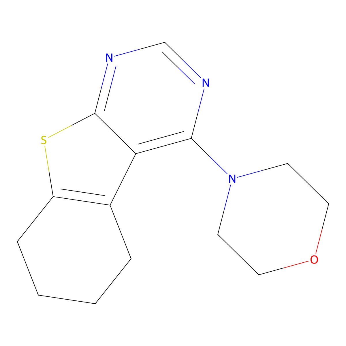 5,6,7,8-Tetrahydro-4-(4-morpholinyl)[1]benzothieno[2,3-d]pyrimidine molecular structure, CAS 40106-46-5