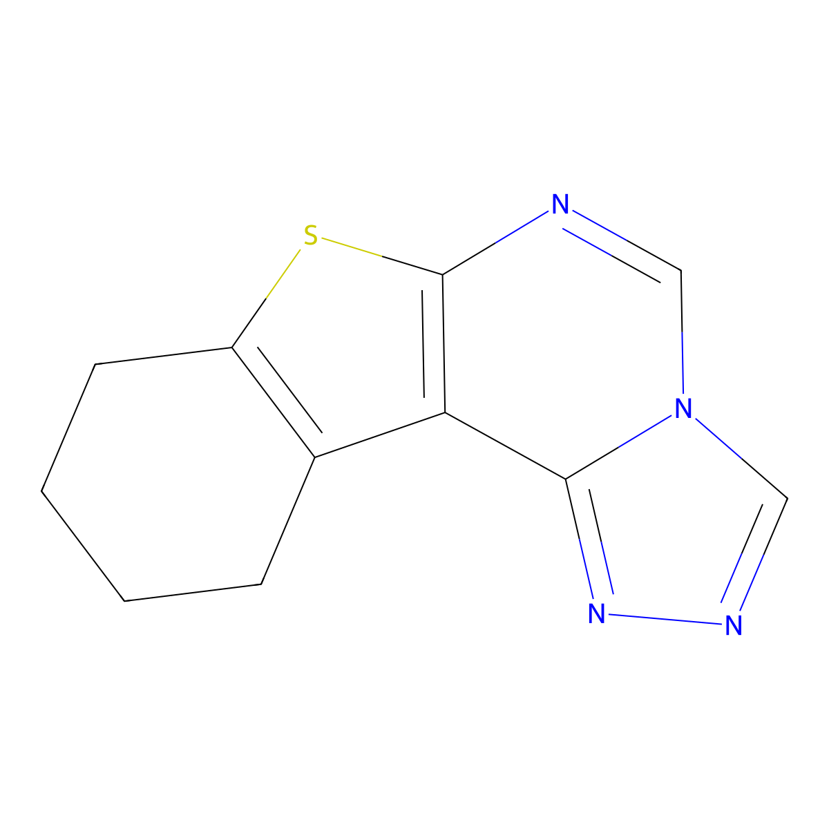 8,9,10,11-Tetrahydro[1]benzothieno[3,2-E][1,2,4]triazolo[4,3-c]pyrimidine molecular structure, CAS 40106-82-9