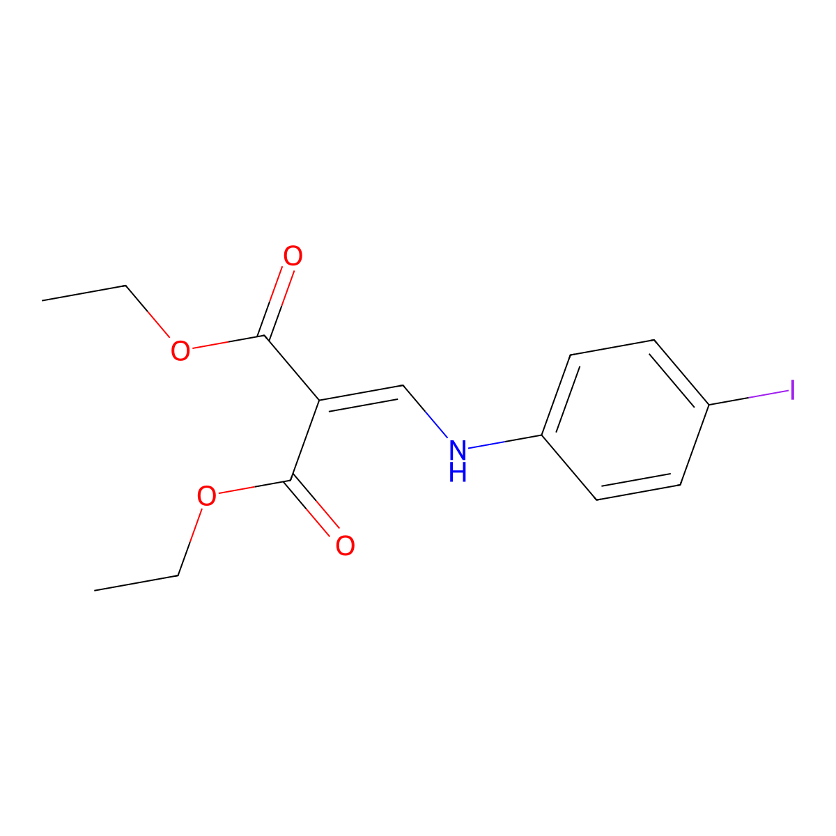 Diethyl 2-((4-iodophenylamino)methylene)malonate molecular structure, CAS 40107-05-9