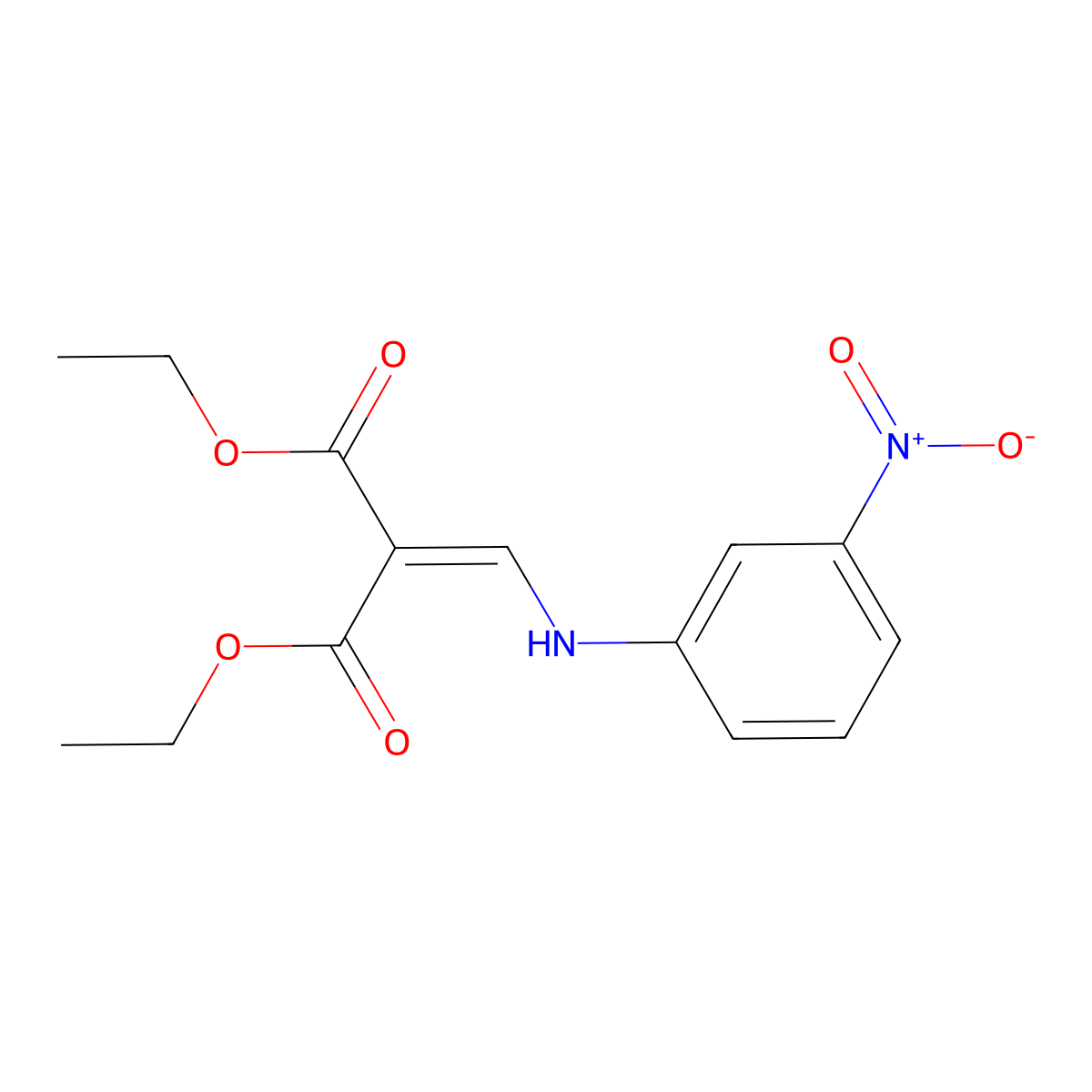 1,3-Diethyl 2-[[(3-nitrophenyl)amino]methylene]propanedioate molecular structure, CAS 40107-10-6