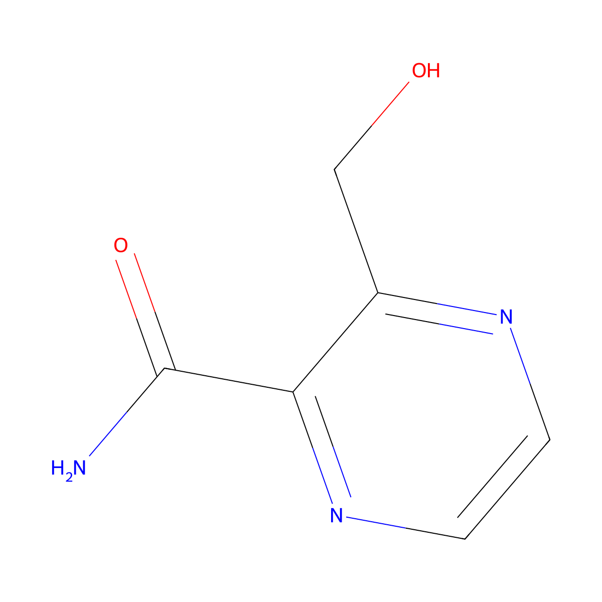 3-(Hydroxymethyl)pyrazine-2-carboxamide molecular structure, CAS 40108-00-7