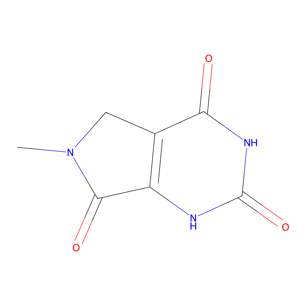 6-methyl-1H,2H,3H,4H,5H,6H,7H-pyrrolo[3,4-d]pyrimidine-2,4,7-trione molecular structure, CAS 40108-04-1