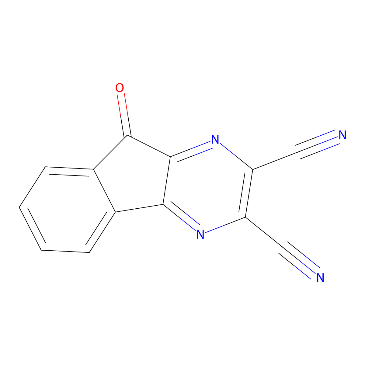 9-oxo-9H-indeno(1,2-b)pyrazine-2,3-dicarbonitrile molecular structure, CAS 40114-84-9