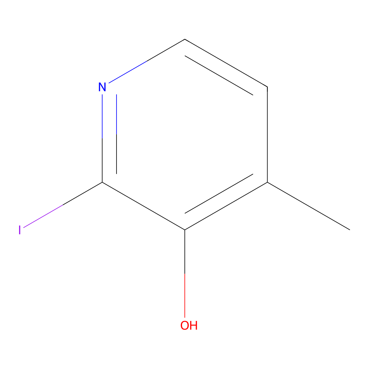3-Hydroxy-2-iodo-4-methylpyridine molecular structure, CAS 40115-52-4