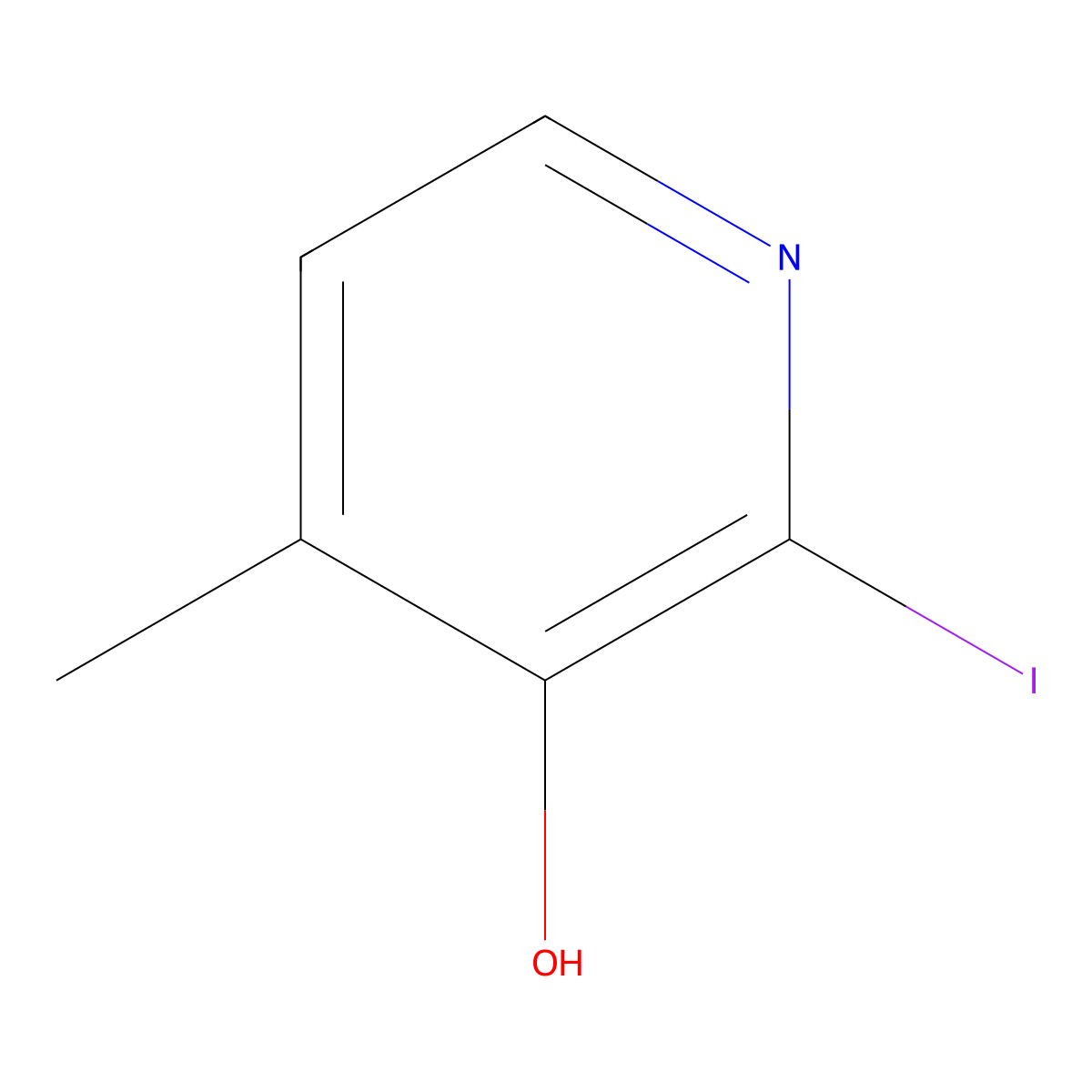 3-Hydroxy-2-iodo-4-methylpyridine molecular structure, CAS 40115-52-4