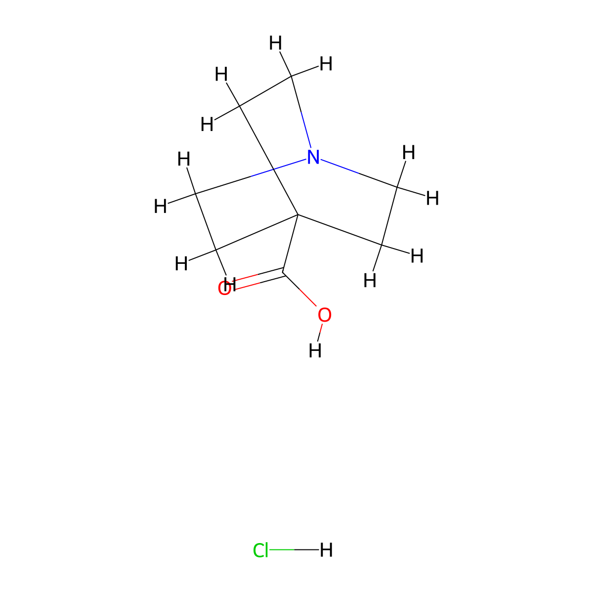 1-Azabicyclo(2.2.2)octane-4-carboxylic acid hydrochloride molecular structure, CAS 40117-63-3