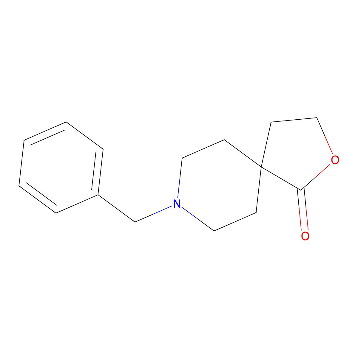 8-Benzyl-2-oxa-8-aza-spiro[4.5]decan-1-one molecular structure, CAS 40117-97-3