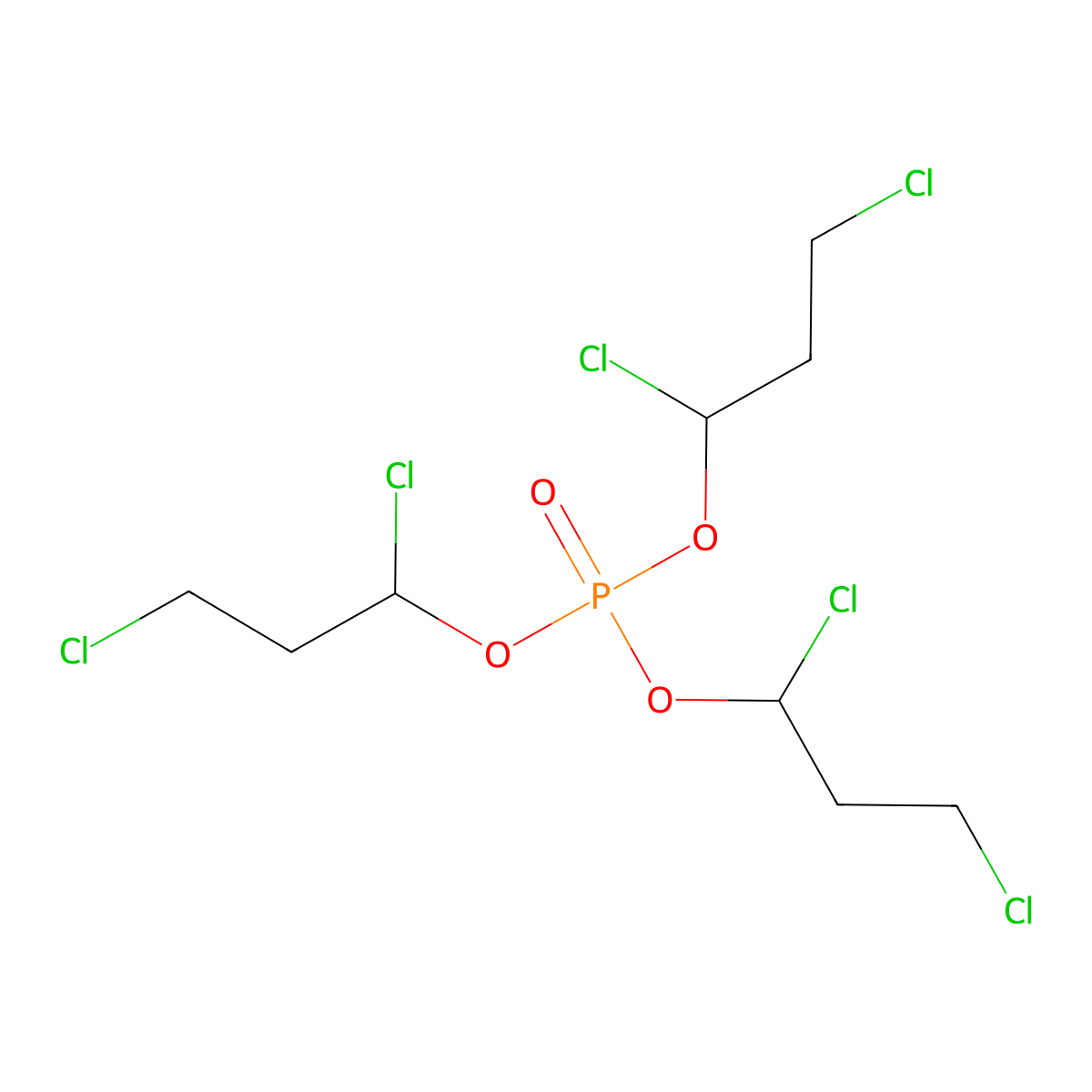 Tris(1,3-dichloropropyl)phosphate molecular structure, CAS 40120-74-9