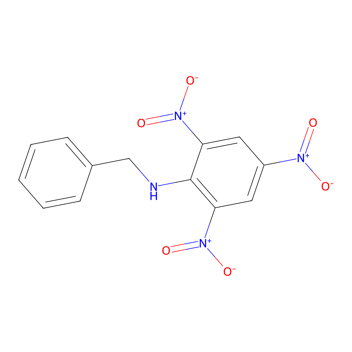 Benzenemethanamine, N-(2,4,6-trinitrophenyl)- molecular structure, CAS 40122-56-3