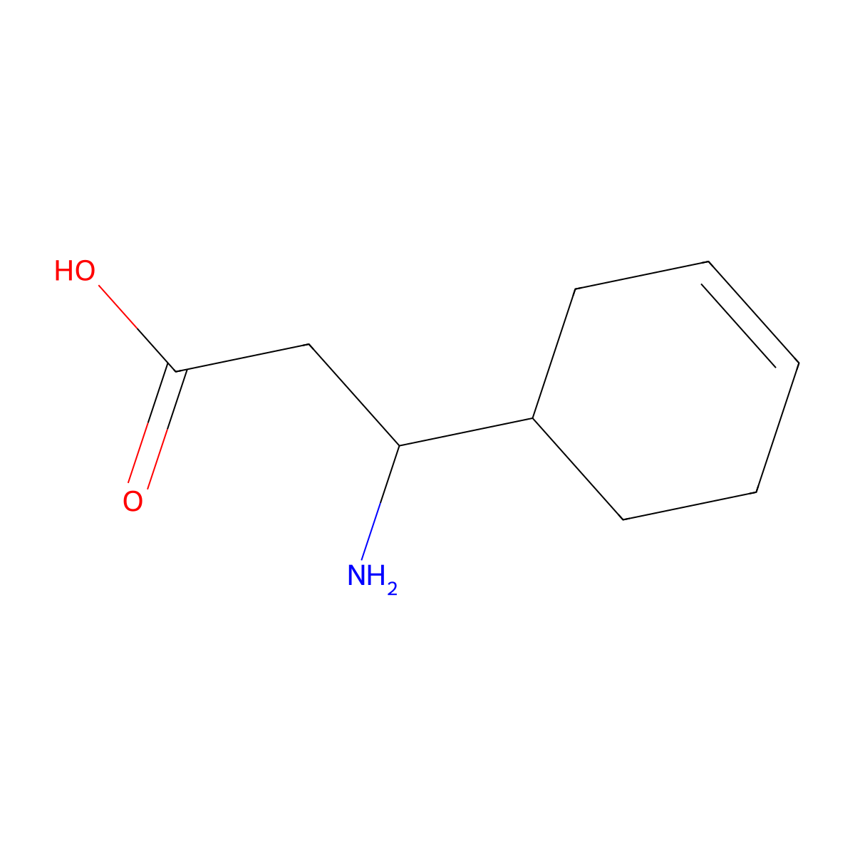 3-Amino-3-(3-cyclohexenyl)propanoic acid molecular structure, CAS 40125-69-7