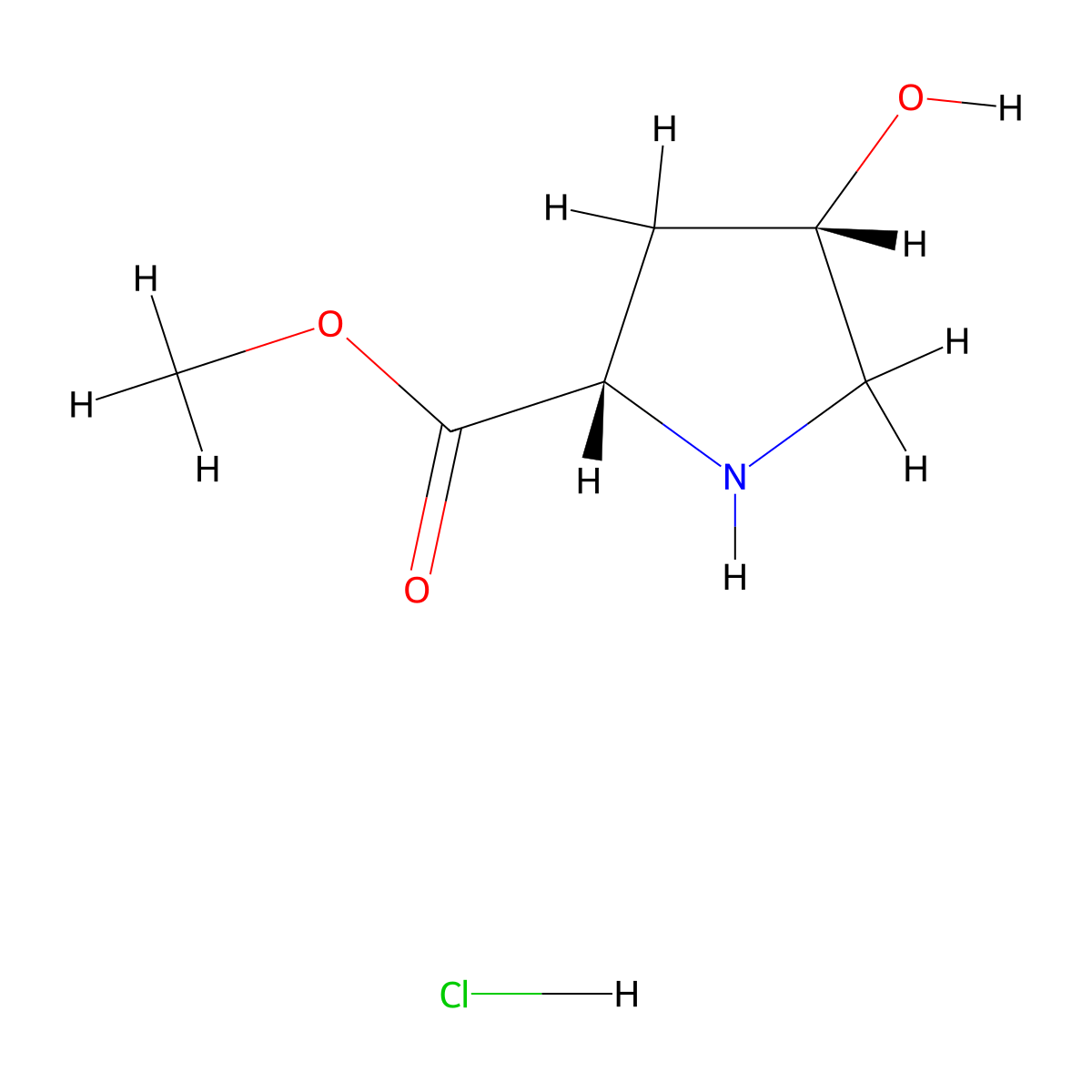 cis-4-Hydroxy-L-proline methyl ester hydrochloride molecular structure, CAS 40126-30-5