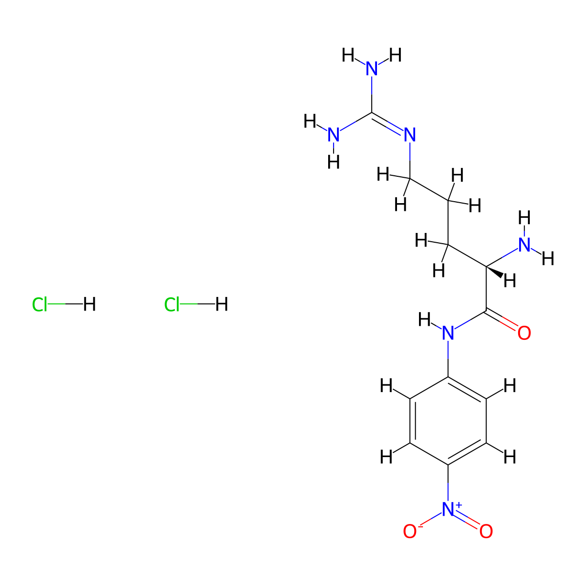 (S)-2-Amino-5-guanidino-N-(4-nitrophenyl)pentanamide dihydrochloride molecular structure, CAS 40127-11-5
