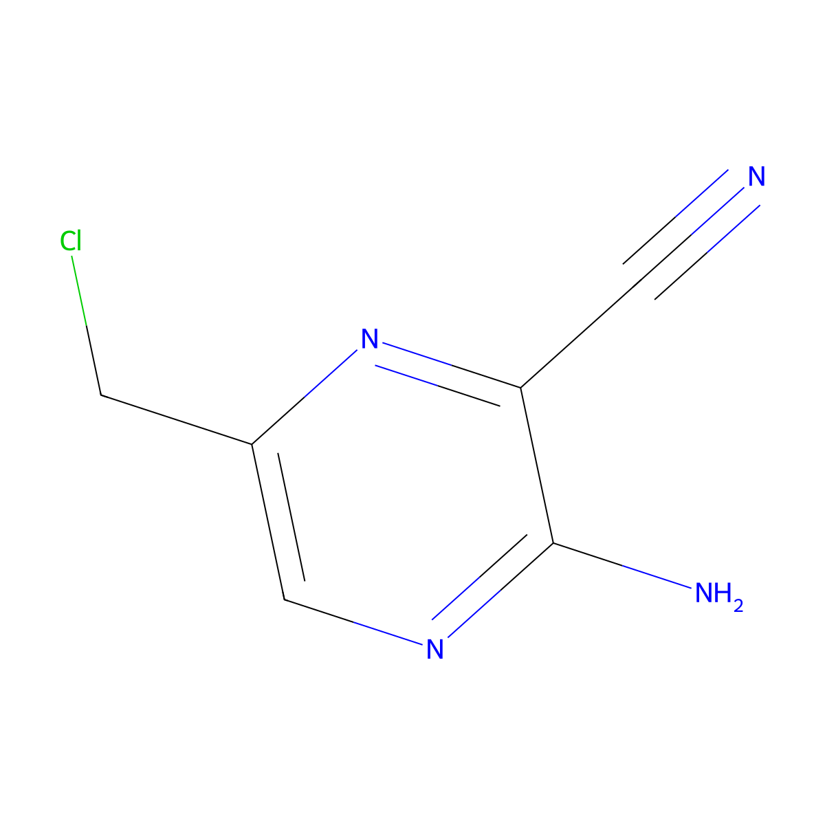 3-Amino-6-(chloromethyl)pyrazinecarbonitrile molecular structure, CAS 40127-91-1