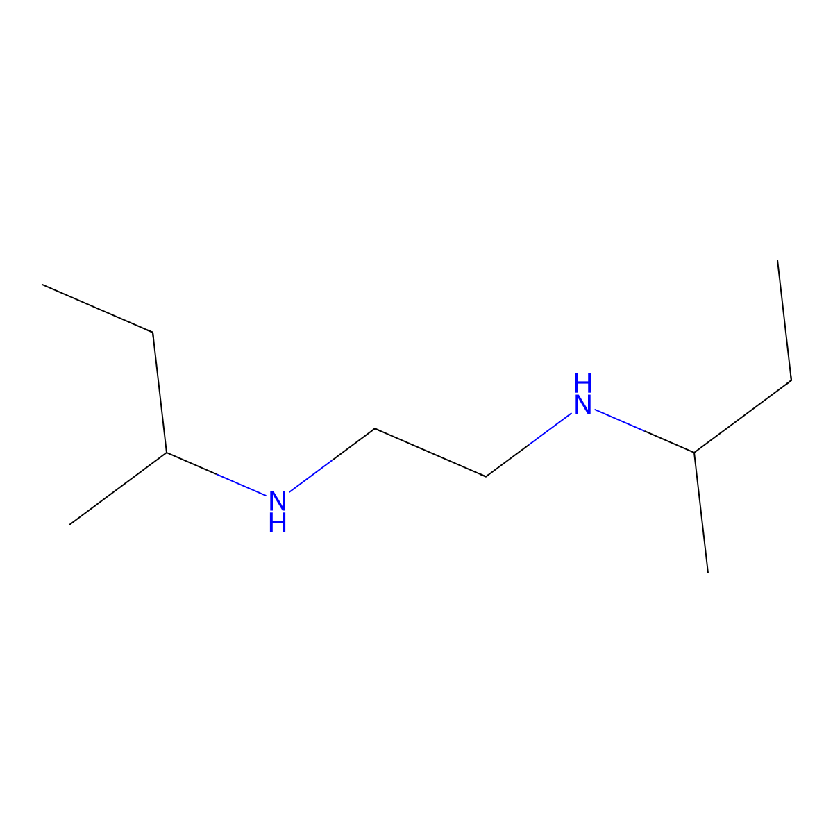 1,2-Ethanediamine, N,N'-bis(1-methylpropyl)- molecular structure, CAS 4013-96-1