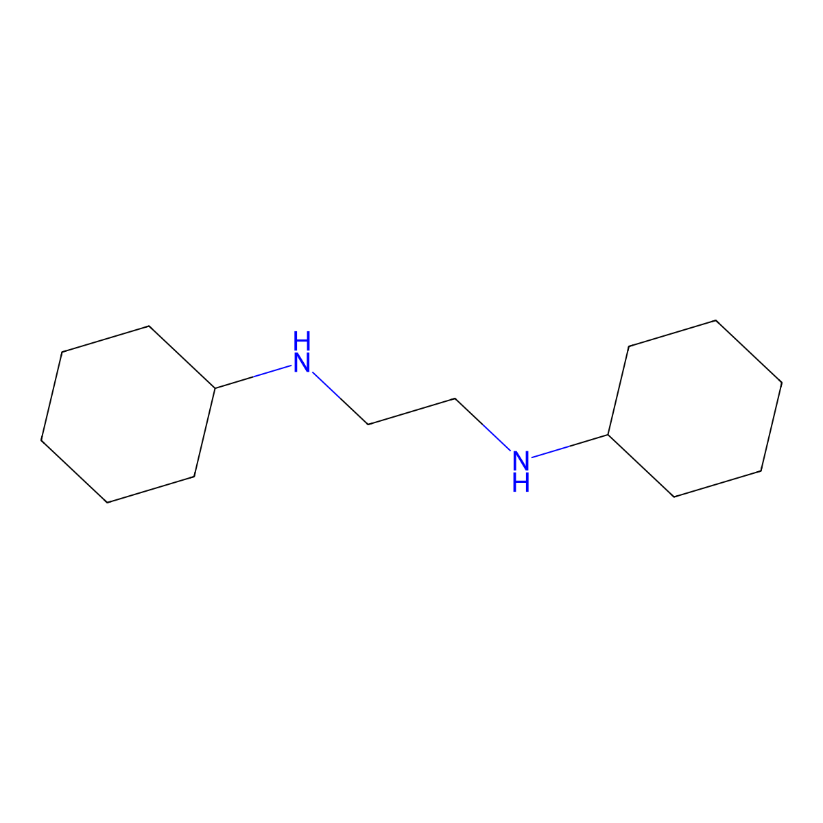 N,N'-Dicyclohexyl-1,2-ethanediamine molecular structure, CAS 4013-98-3