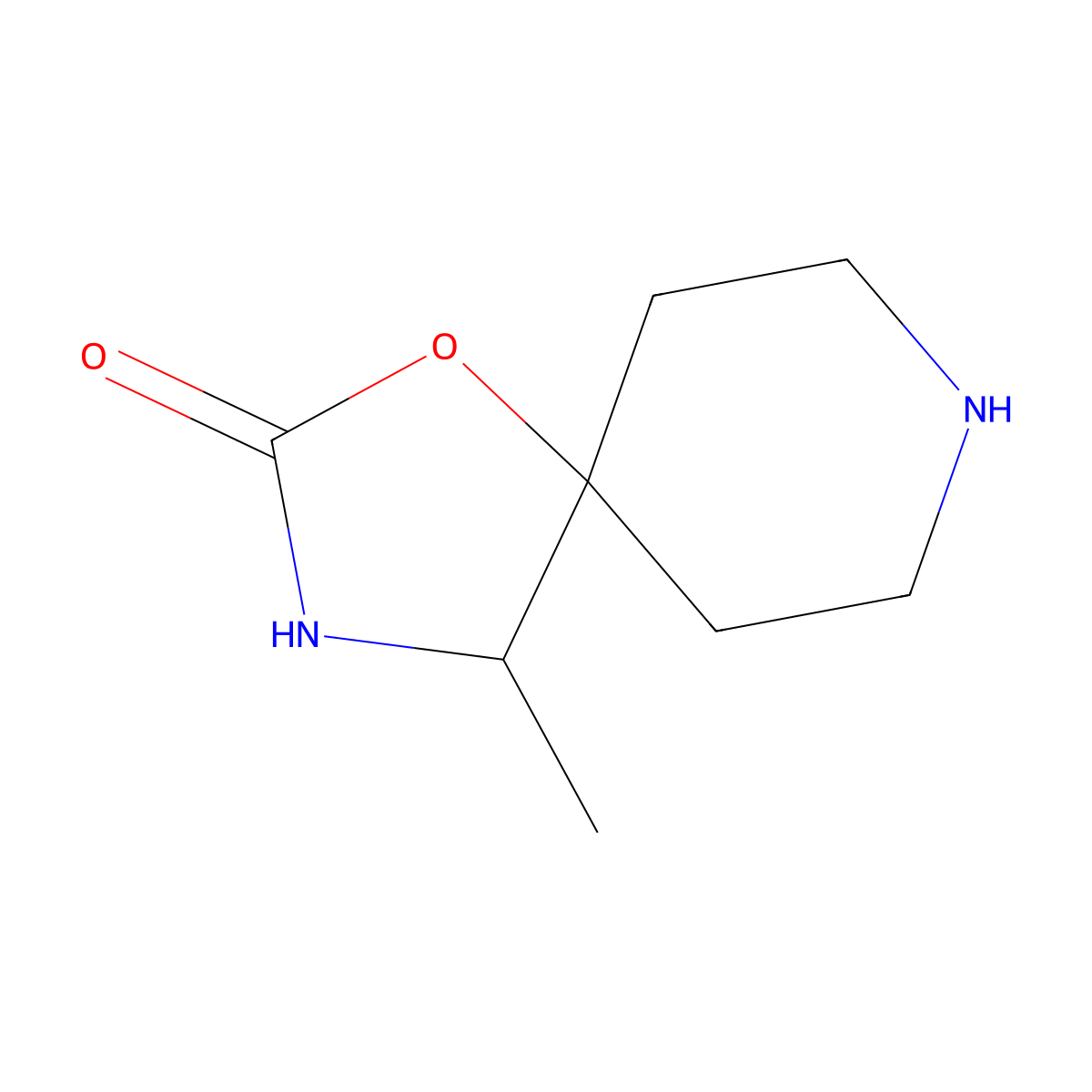 4-Methyl-1-oxa-3,8-diazaspiro[4.5]decan-2-one molecular structure, CAS 40131-54-2
