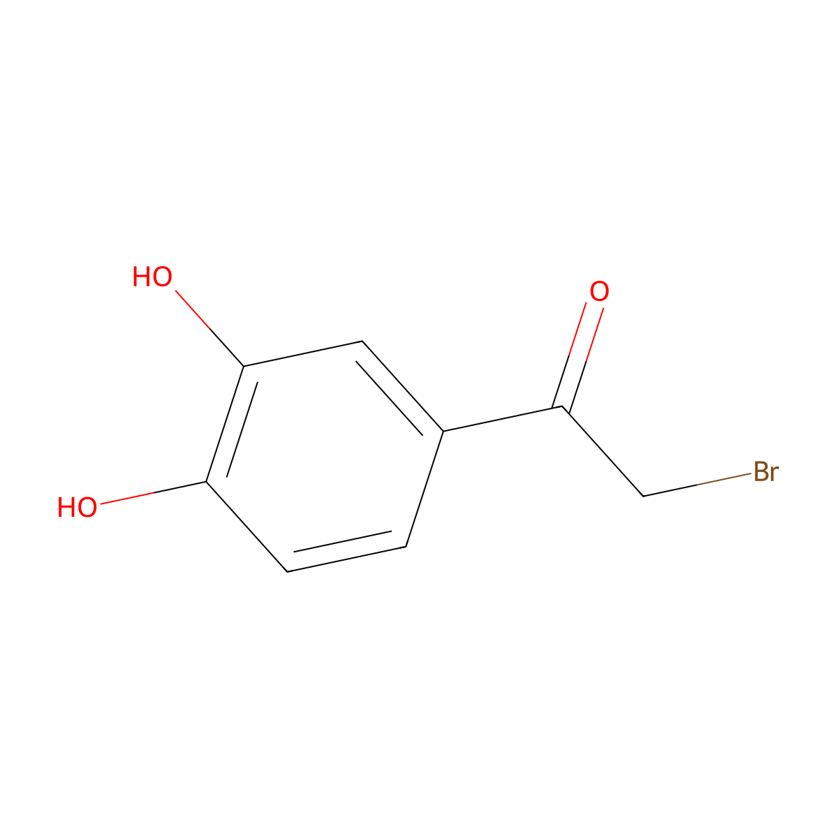 2-Bromo-1-(3,4-dihydroxyphenyl)ethanone molecular structure, CAS 40131-99-5
