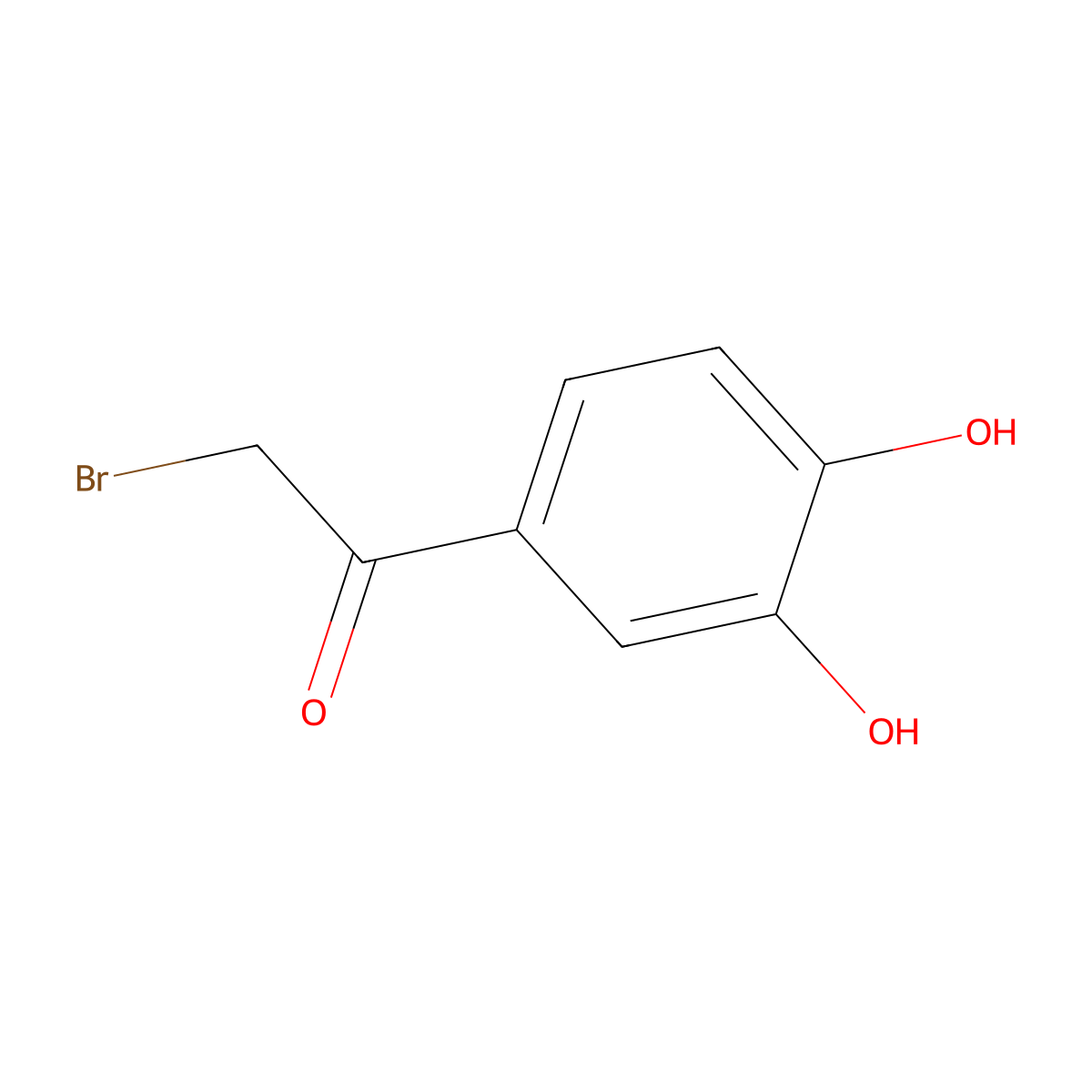 2-Bromo-1-(3,4-dihydroxyphenyl)ethanone molecular structure, CAS 40131-99-5