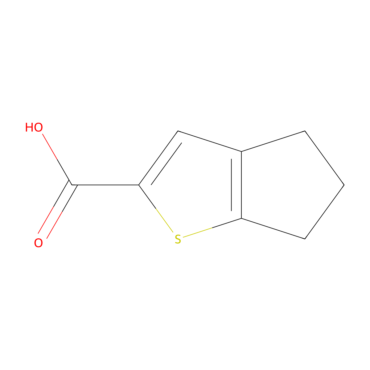 4H,5H,6H-cyclopenta(b)thiophene-2-carboxylic acid molecular structure, CAS 40133-06-0