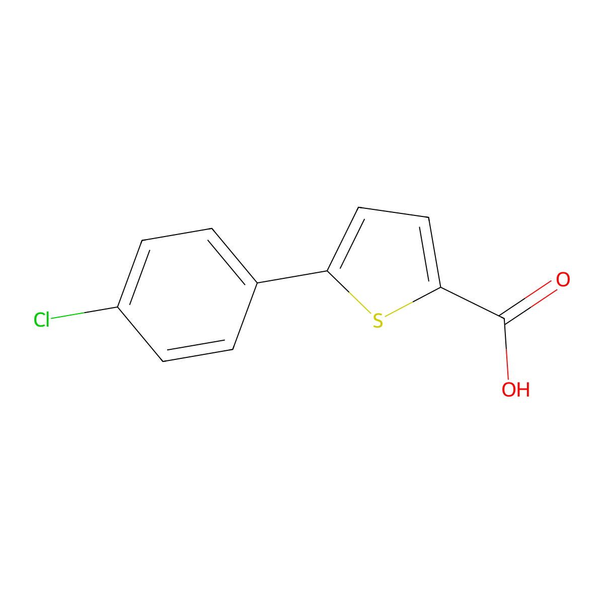 5-(4-Chlorophenyl)thiophene-2-carboxylic acid molecular structure, CAS 40133-14-0