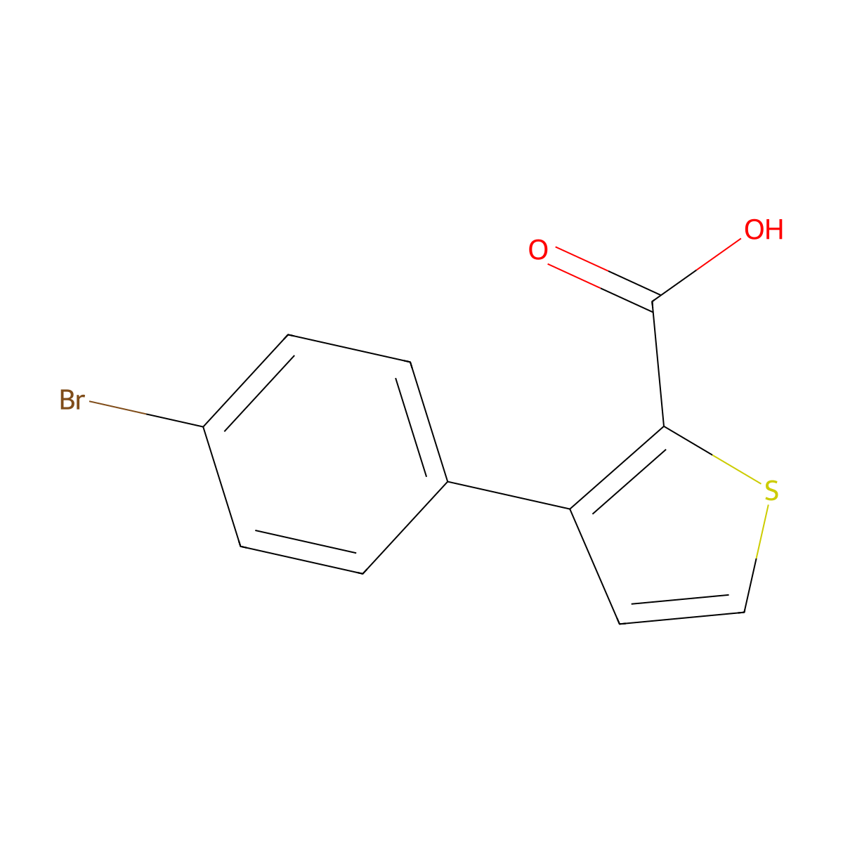 3-(4-Bromophenyl)thiophene-2-carboxylic acid molecular structure, CAS 40133-41-3