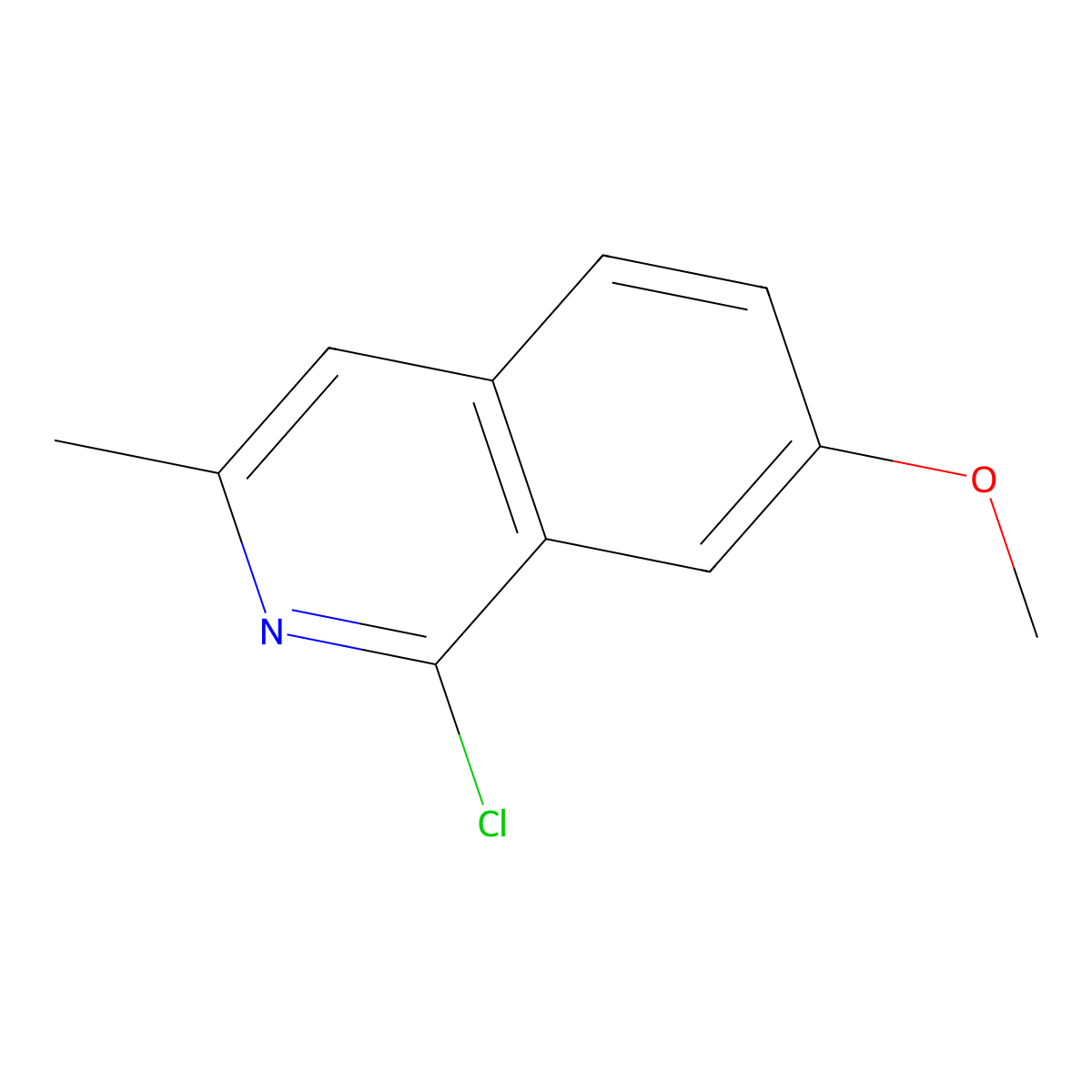 1-Chloro-7-methoxy-3-methylisoquinoline molecular structure, CAS 40134-05-2