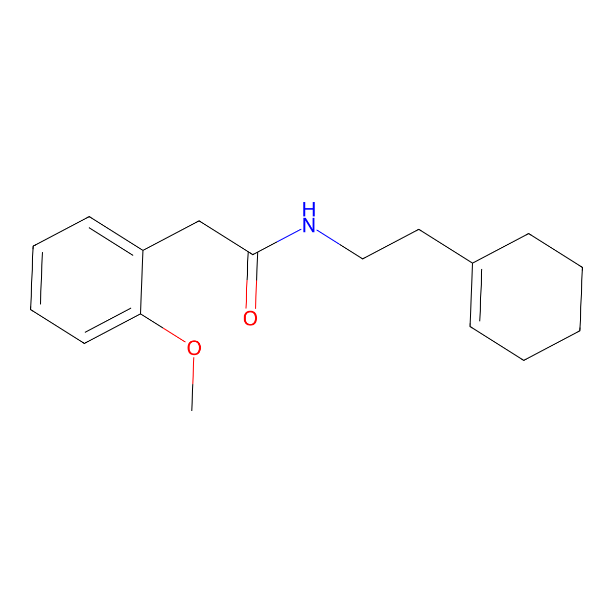 N-[2-(cyclohexen-1-yl)ethyl]-2-(2-methoxyphenyl)acetamide molecular structure, CAS 40135-70-4