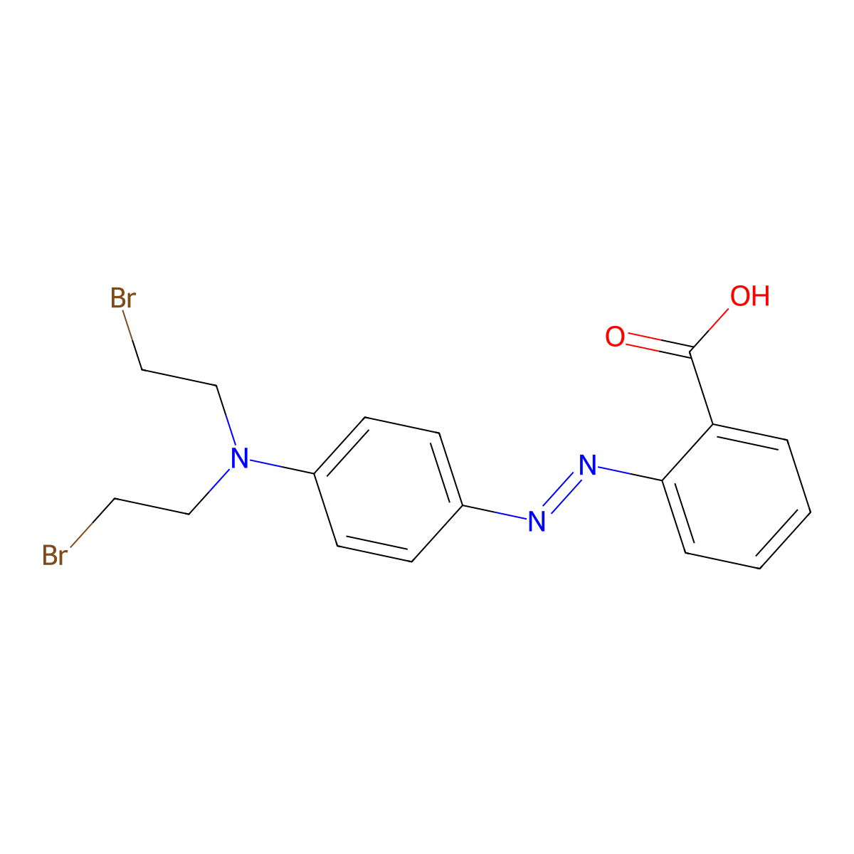 Azobenzene, 4-bis(2-bromoethyl)amino-2'-carboxy- molecular structure, CAS 40136-80-9