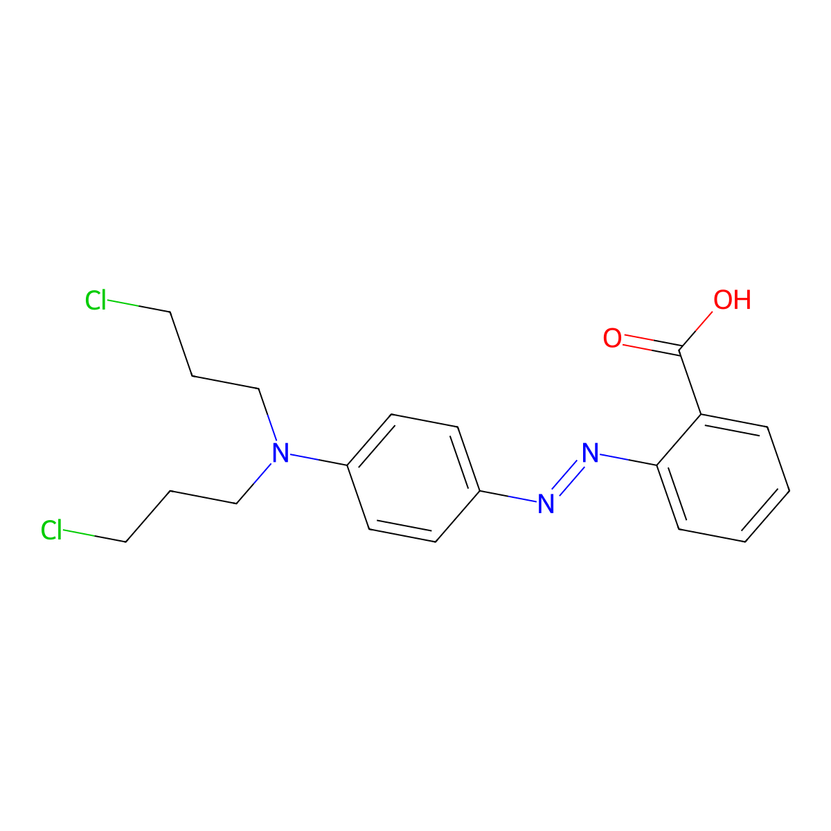 Azobenzene, 4-bis(2-chloropropyl)amino-2'-carboxy- molecular structure, CAS 40136-91-2