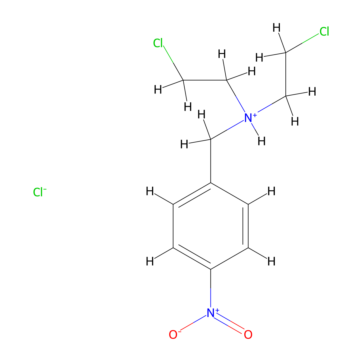 Benzylamine, N,N-bis(2-chloroethyl)-4-nitro-, hydrochloride molecular structure, CAS 40136-95-6