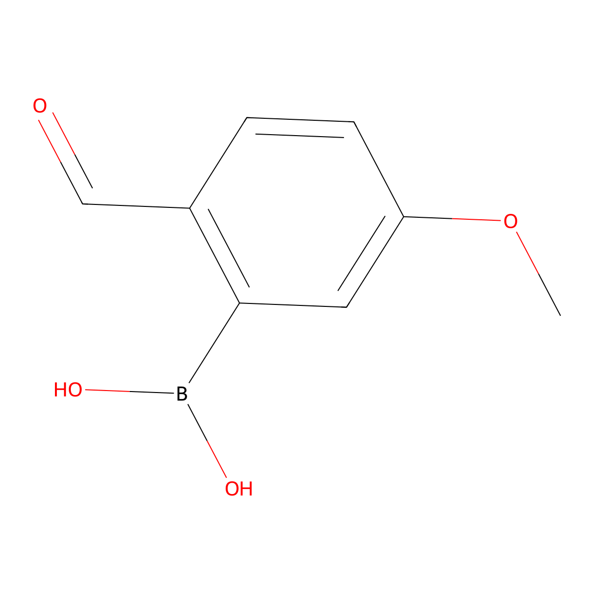 5-Methoxy-2-formylphenylboronic acid molecular structure, CAS 40138-18-9