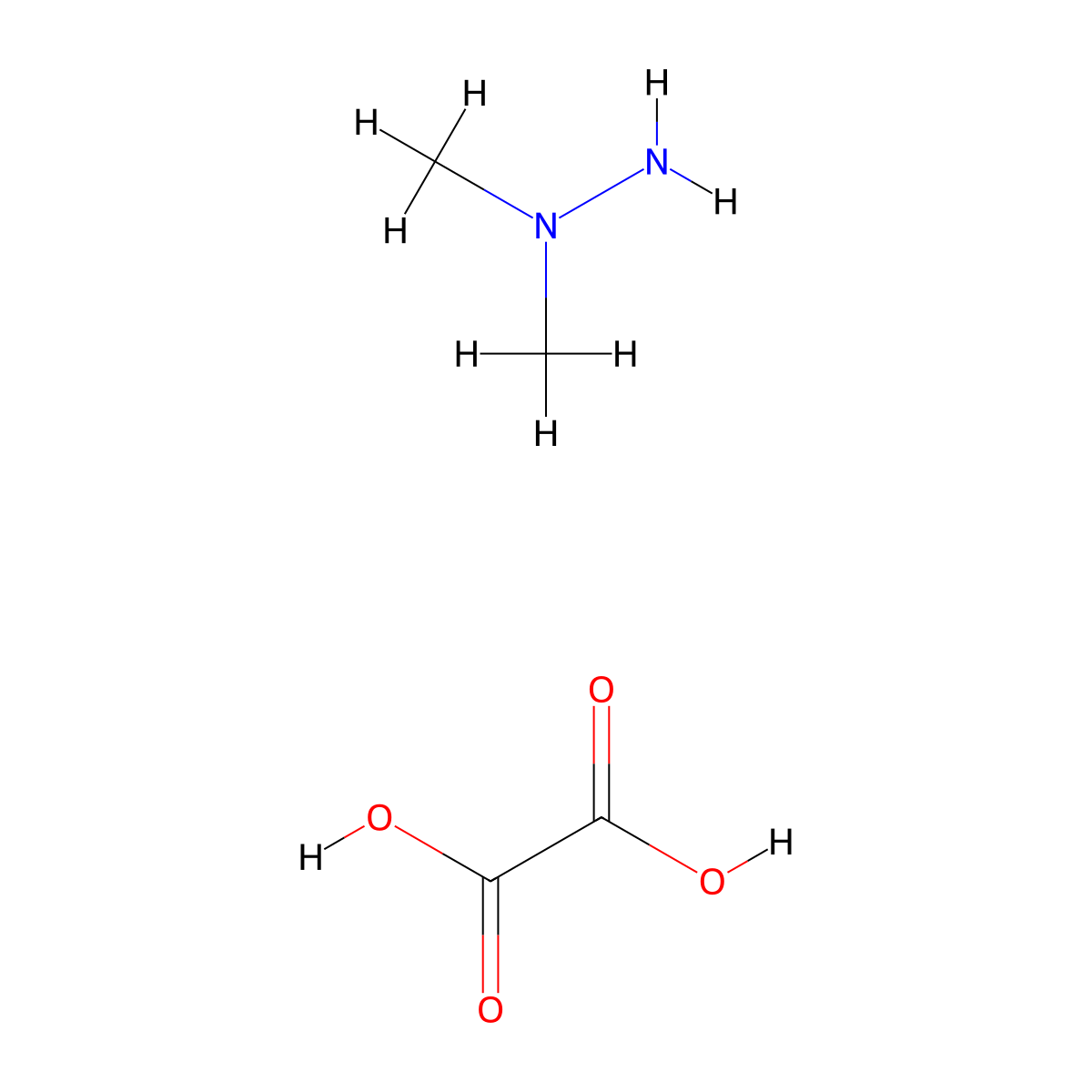1,1-Dimethylhydrazine oxalate molecular structure, CAS 40141-02-4