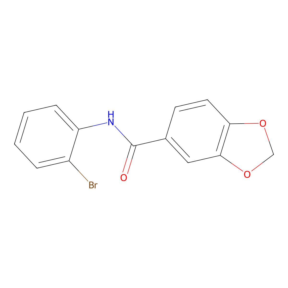 N-(2-bromophenyl)-1,3-benzodioxole-5-carboxamide molecular structure, CAS 40141-75-1