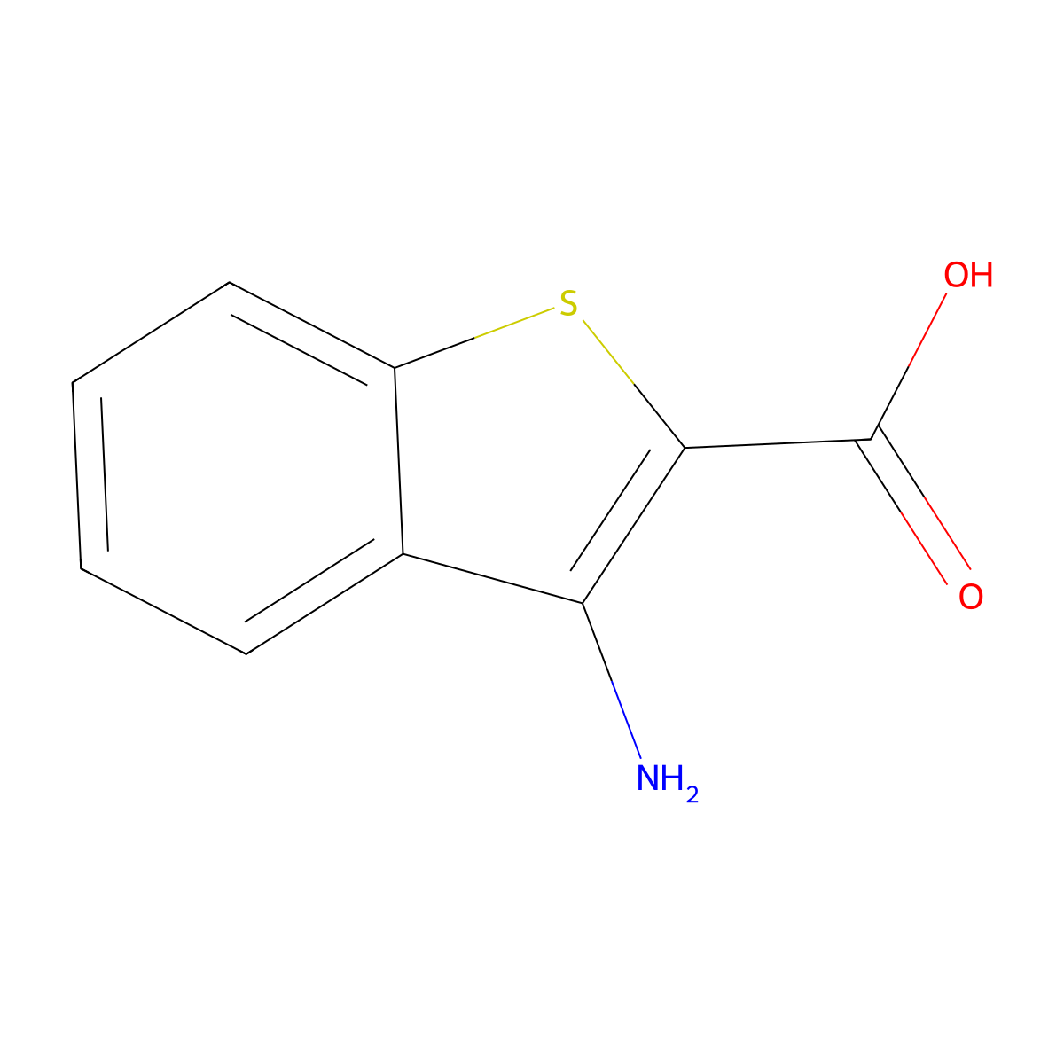 3-Amino-1-benzothiophene-2-carboxylic acid molecular structure, CAS 40142-71-0
