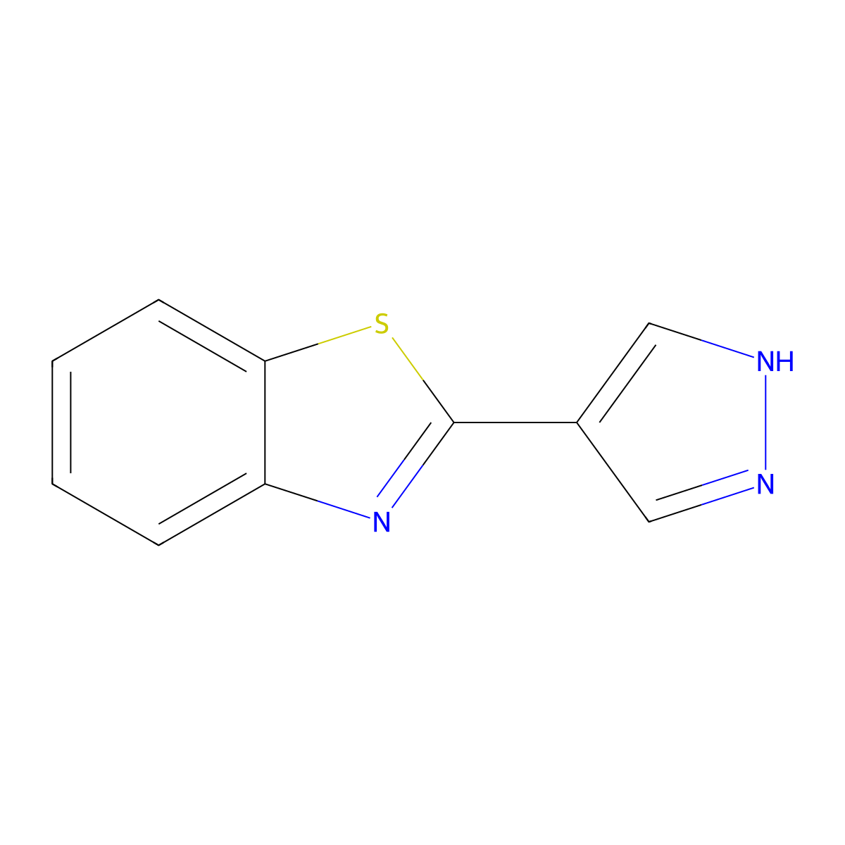 2-(1H-pyrazol-4-yl)-1,3-benzothiazole molecular structure, CAS 40142-85-6
