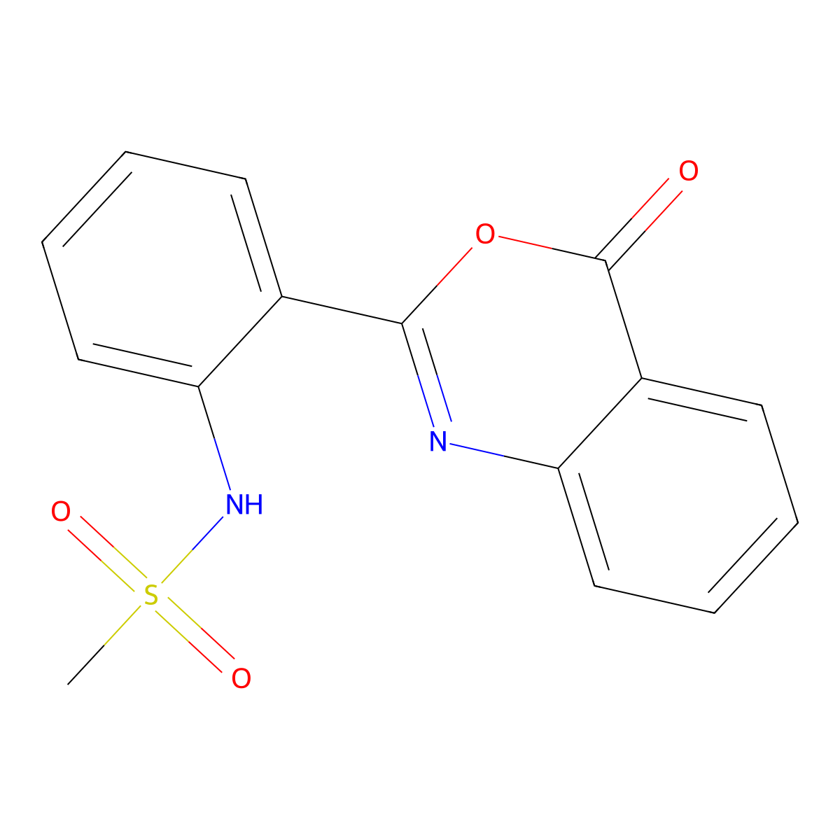 N-(2-(4-Oxo-4H-3,1-benzoxazin-2-yl)phenyl)methanesulphonamide molecular structure, CAS 40144-33-0