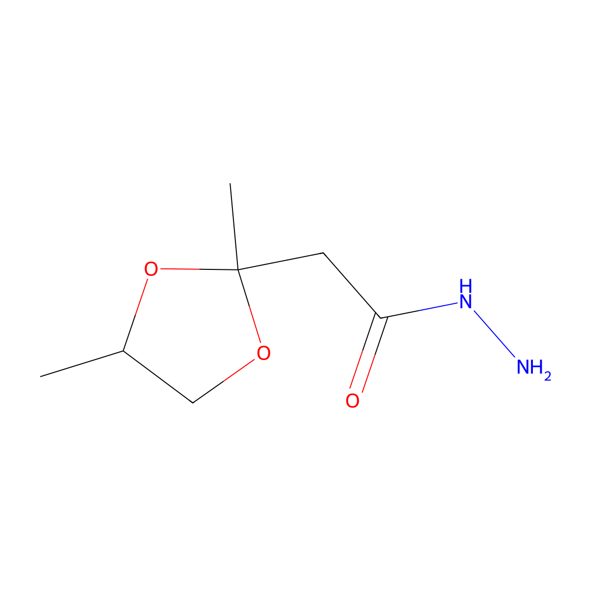 2-(2,4-Dimethyl-1,3-dioxolan-2-yl)acetohydrazide molecular structure, CAS 401461-96-9