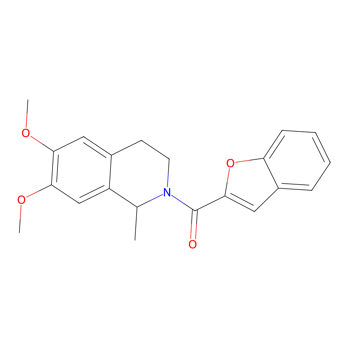 1-benzofuran-2-yl-(6,7-dimethoxy-1-methyl-3,4-dihydro-1H-isoquinolin-2-yl)methanone molecular structure, CAS 401462-01-9