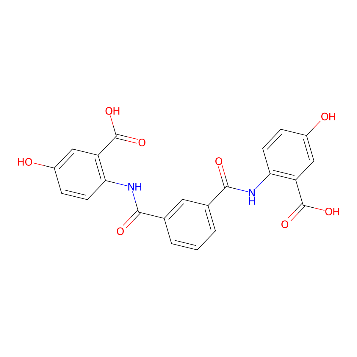 6,6'-(Isophthaloylbis(azanediyl))bis(3-hydroxybenzoic acid) molecular structure, CAS 401462-08-6