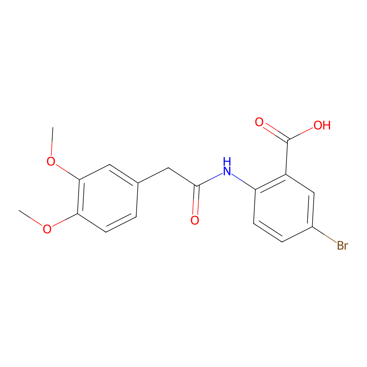 5-Bromo-2-{[(3,4-dimethoxyphenyl)acetyl]amino}benzoic acid molecular structure, CAS 401462-14-4