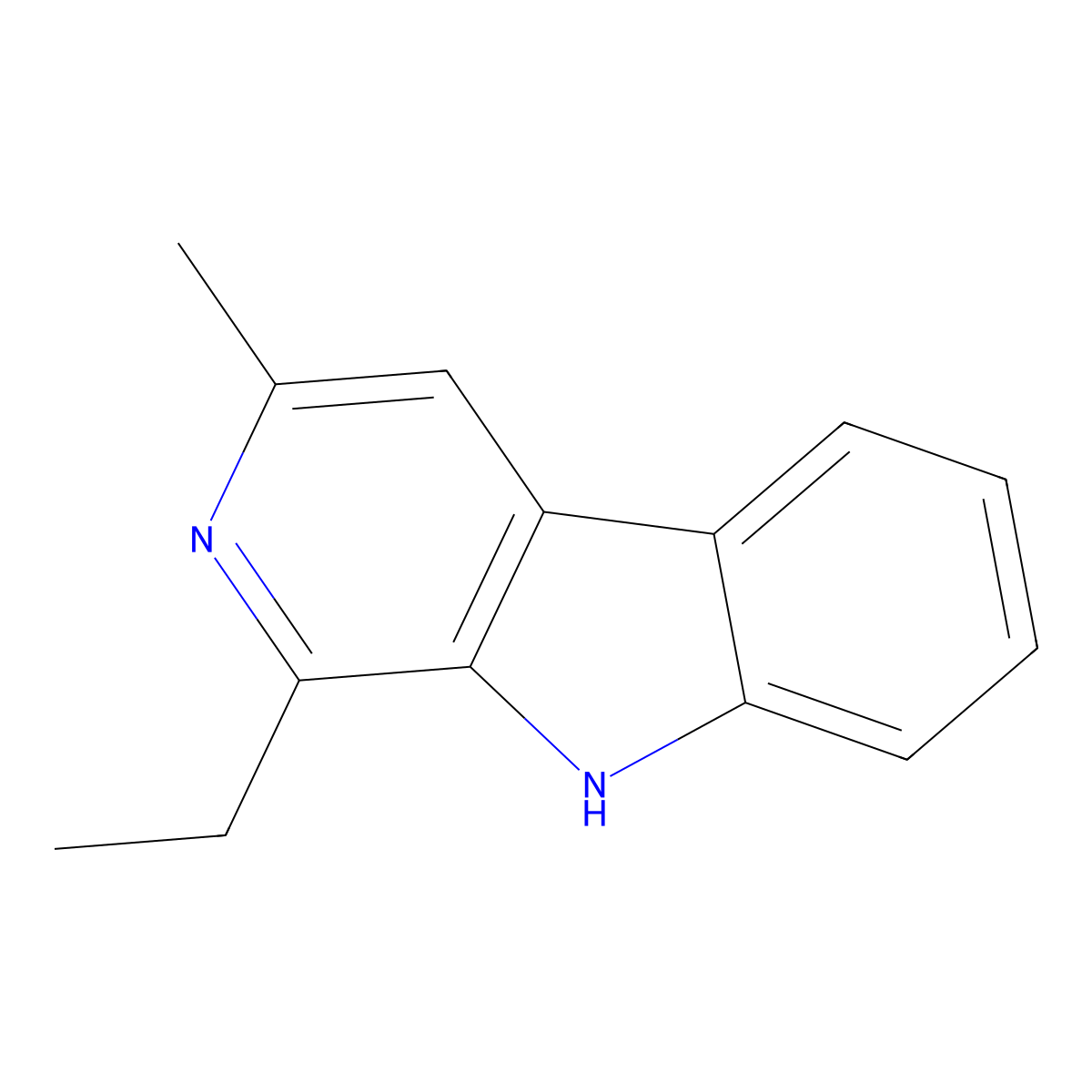 1-Ethyl-3-methyl-9H-pyrido[3,4-b]indole molecular structure, CAS 401462-17-7