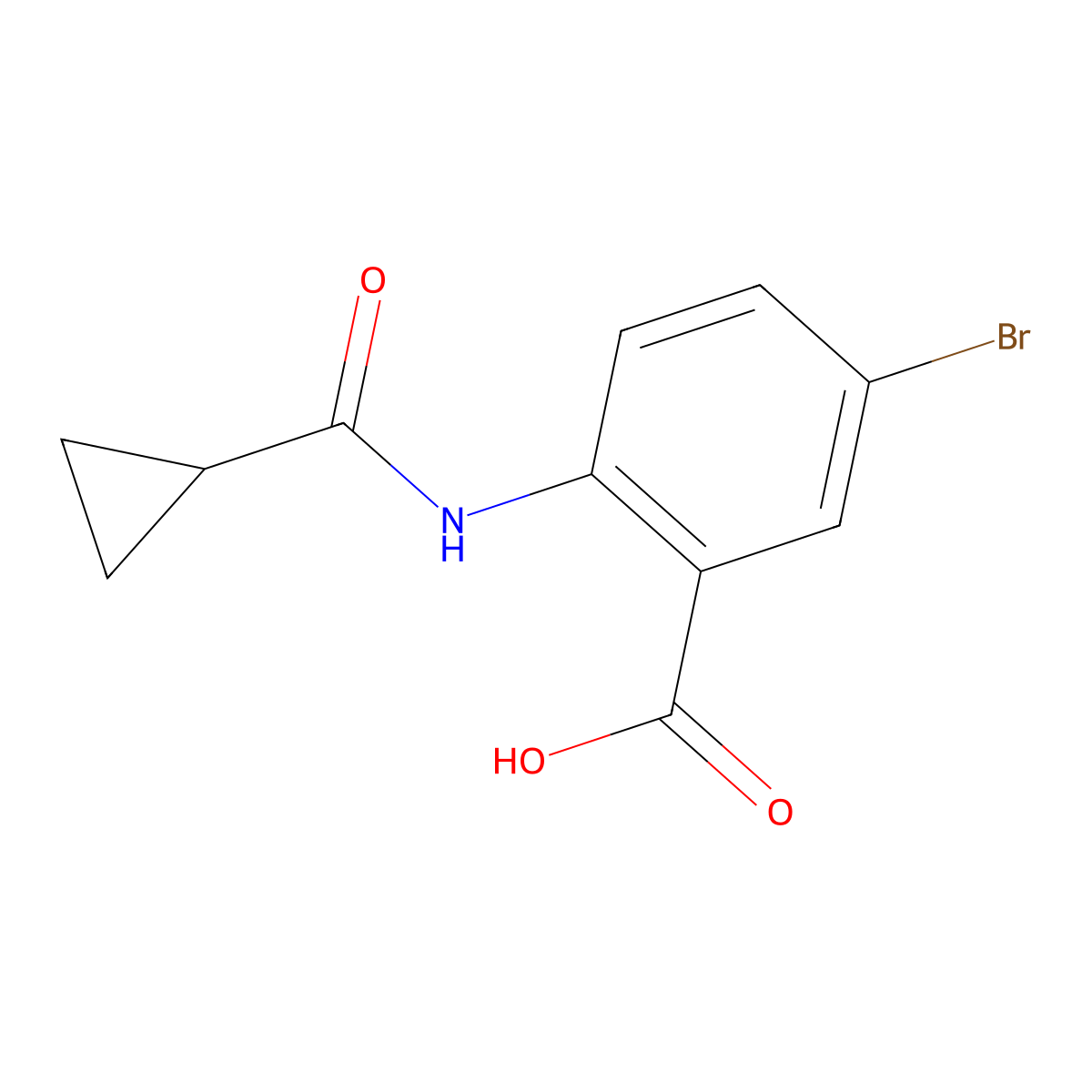 5-Bromo-2-[(cyclopropylcarbonyl)amino]benzoic acid molecular structure, CAS 401462-74-6