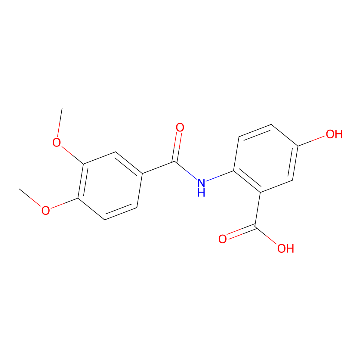 2-{[(3,4-Dimethoxyphenyl)carbonyl]amino}-5-hydroxybenzoic acid molecular structure, CAS 401462-86-0