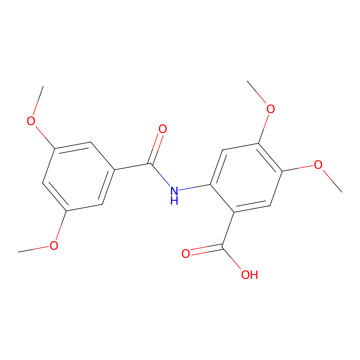 2-[(3,5-Dimethoxybenzoyl)amino]-4,5-dimethoxybenzoic acid molecular structure, CAS 401463-03-4