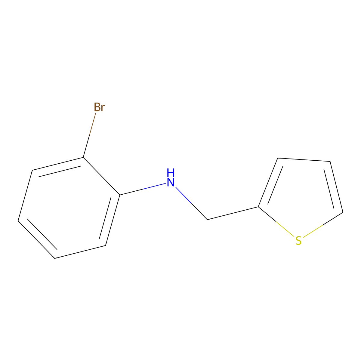 2-bromo-N-(thiophen-2-ylmethyl)aniline molecular structure, CAS 401463-21-6