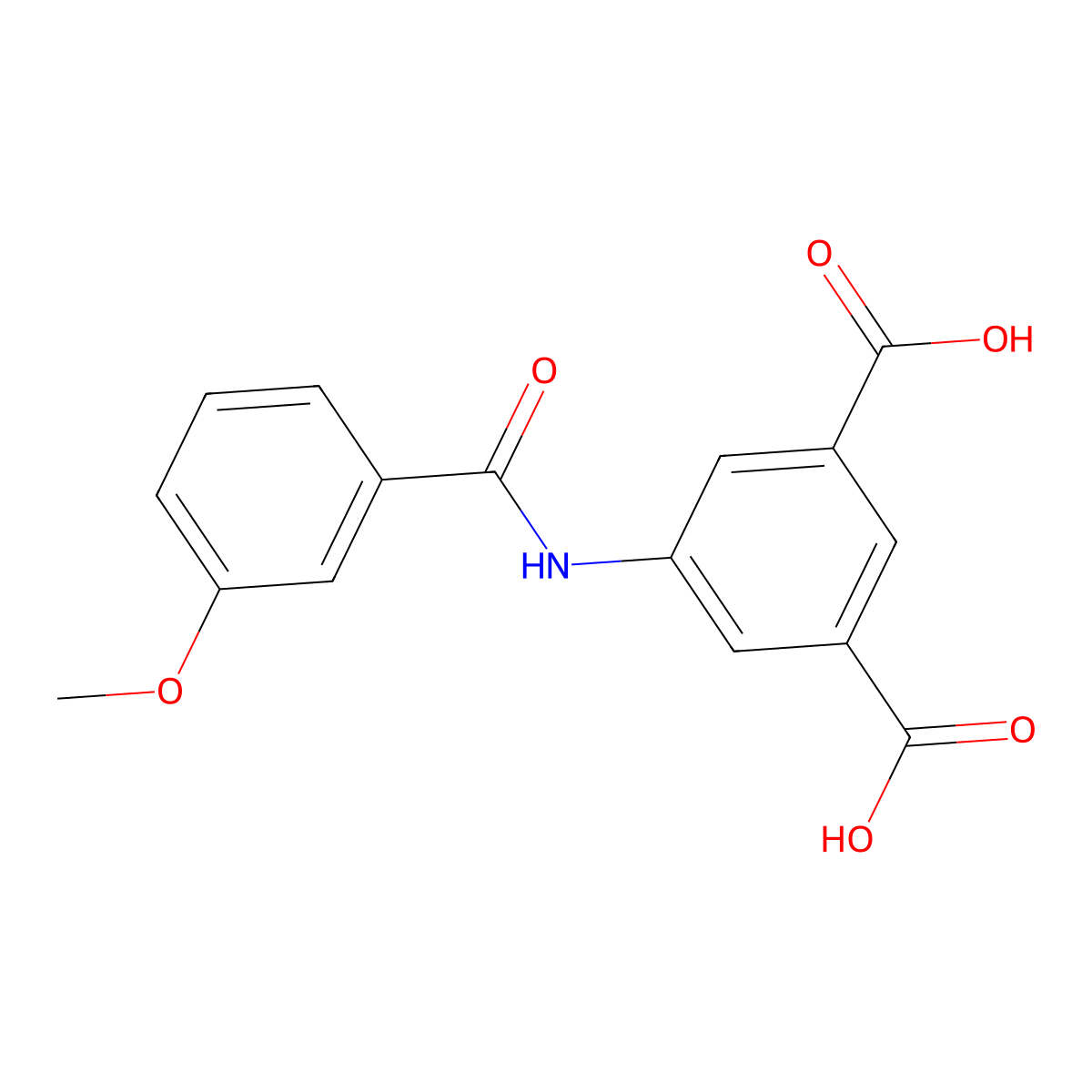 5-{[(3-Methoxyphenyl)carbonyl]amino}benzene-1,3-dicarboxylic acid molecular structure, CAS 401463-41-0
