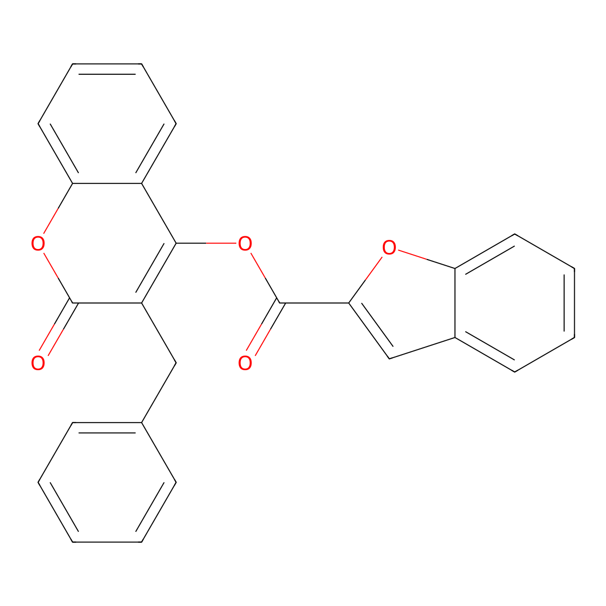 3-benzyl-2-oxo-2H-chromen-4-yl 1-benzofuran-2-carboxylate molecular structure, CAS 401463-99-8